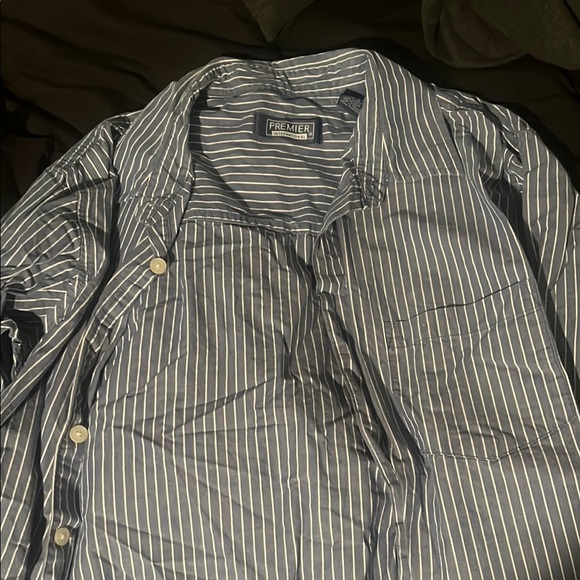 Premier Blue Striped Button-Up Shirt - Picture 1 of 2